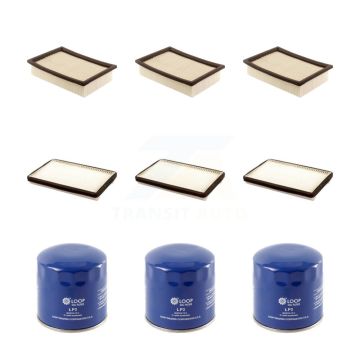 3x Air + 3x Cabin + 3x Engine Oil Filter (9 Total) Kit For Ford Escape Mazda Tribute 3.0L KFM-101551