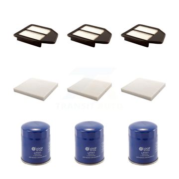 3x Air + 3x Cabin + 3x Engine Oil Filter (9 Total) Kit For Honda Accord Crosstour 2.4L KFM-101561