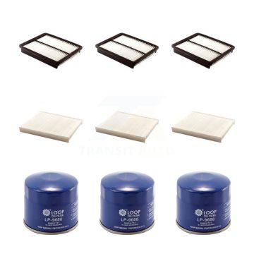 3x Air + 3x Cabin + 3x Engine Oil Filter (9 Total) Kit For Kia Sorento Hyundai Santa Fe KFM-101570