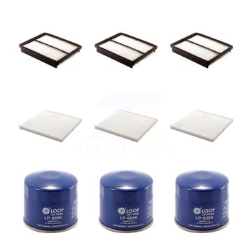 3x Air + 3x Cabin + 3x Engine Oil Filter (9 Total) Kit For Hyundai Kia Optima Sonata Fe KFM-101571