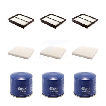 3x Air + 3x Cabin + 3x Engine Oil Filter (9 Total) Kit For Hyundai Santa Fe 2.4L KFM-101572
