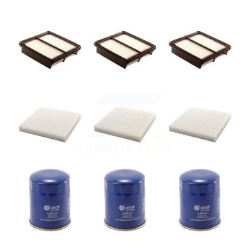 3x Air + 3x Cabin + 3x Engine Oil Filter (9 Total) Kit For Honda Fit KFM-101617