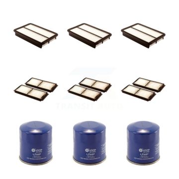 3x Air + 3x Cabin + 3x Engine Oil Filter (9 Total) Kit For Mazda 3 Sport KFM-101631
