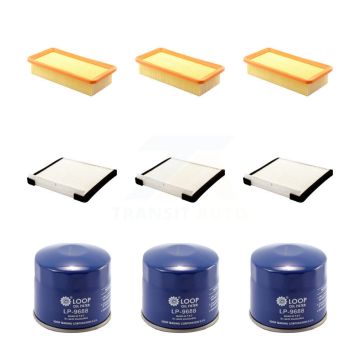 3x Air + 3x Cabin + 3x Engine Oil Filter (9 Total) Kit For Hyundai Accent KFM-101637