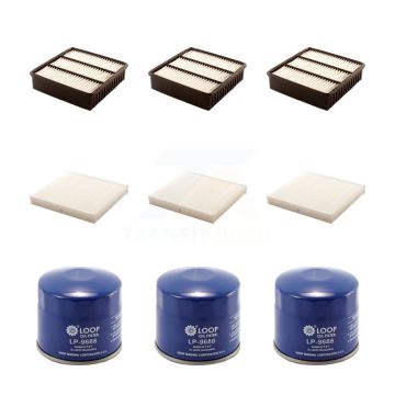3x Air + 3x Cabin + 3x Engine Oil Filter (9 Total) Kit For Mitsubishi Lancer Length 215mm KFM-101692