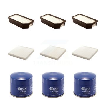 3x Air + 3x Cabin + 3x Engine Oil Filter (9 Total) Kit For 2010-2011 Kia Soul KFM-101695