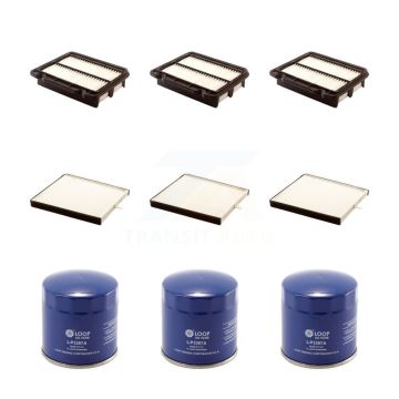 3x Air + 3x Cabin + 3x Engine Oil Filter (9 Total) Kit For Pontiac Wave Chevrolet Aveo KFM-101721