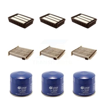 3x Air + 3x Cabin + 3x Engine Oil Filter (9 Total) Kit For Mitsubishi Outlander Lancer KFM-101724