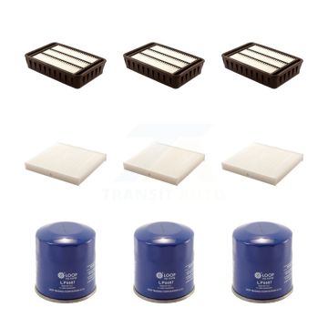 3x Air + 3x Cabin + 3x Engine Oil Filter (9 Total) Kit For 2010 Mitsubishi Outlander 3.0L KFM-101725