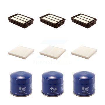 3x Air + 3x Cabin + 3x Engine Oil Filter (9 Total) Kit For 2010 Mitsubishi Outlander 2.4L KFM-101726