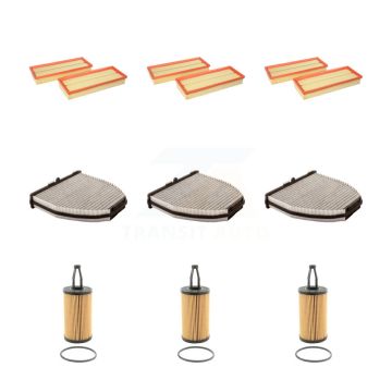 3x Air + 3x Cabin + 3x Engine Cartridge Oil Filter (9 Total) Kit For Mercedes-Benz C350 KFM-101752
