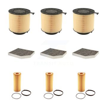 3x Air + 3x Cabin + 3x Engine Cartridge Oil Filter (9 Total) Kit For Audi Q5 S4 S5 SQ5 A5 KFM-101759