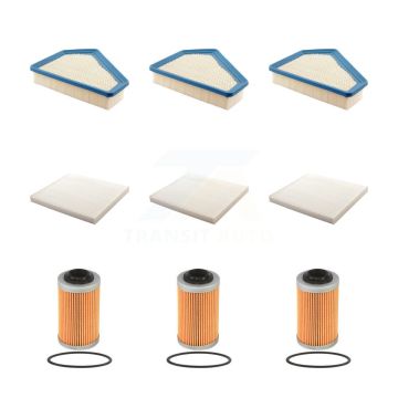 3x Air + 3x Cabin + 3x Engine Cartridge Oil Filter (9 Total) Kit For Cadillac CTS KFM-101779