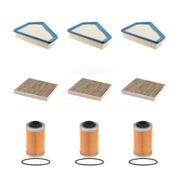 3x Air + 3x Cabin + 3x Engine Cartridge Oil Filter (9 Total) Kit For Cadillac CTS KFM-101781