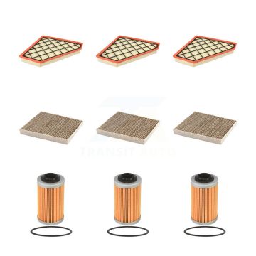 3x Air + 3x Cabin + 3x Engine Cartridge Oil Filter (9 Total) Kit For Cadillac CTS KFM-101783
