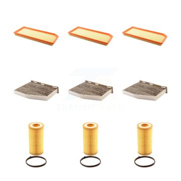 3x Air + 3x Cabin + 3x Engine Cartridge Oil Filter (9 Total) Kit For Volkswagen Jetta Eos KFM-101793