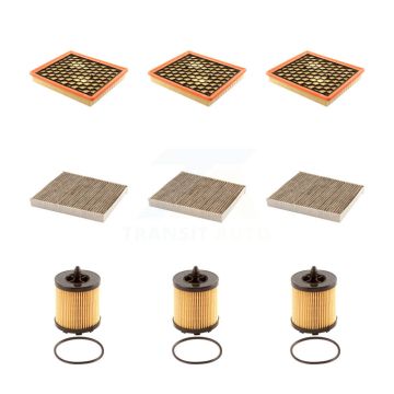 3x Air + 3x Cabin + 3x Engine Cartridge Oil Filter (9 Total) Kit For Chevrolet Impala KFM-101828