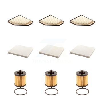 3x Air + 3x Cabin + 3x Engine Cartridge Oil Filter (9 Total) Kit For Chevrolet Cobalt G5 KFM-101833