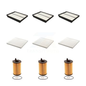 3x Air + 3x Cabin + 3x Engine Cartridge Oil Filter (9 Total) Kit For Hyundai Santa Fe XL KFM-101872