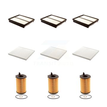 3x Air + 3x Cabin + 3x Engine Cartridge Oil Filter (9 Total) Kit For 14-16 Kia Cadenza KFM-101874