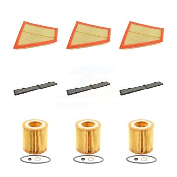 3x Air + 3x Cabin + 3x Engine Cartridge Oil Filter (9 Total) Kit For BMW X1 2.0L KFM-101884