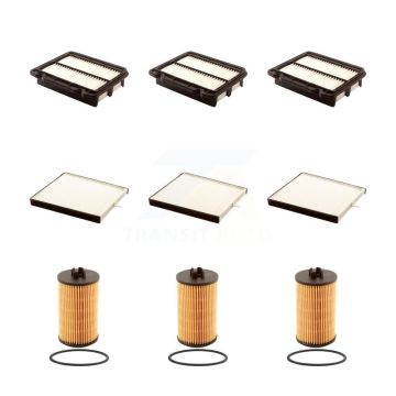3x Air + 3x Cabin + 3x Engine Cartridge Oil Filter (9 Total) Kit For Chevrolet Aveo Aveo5 KFM-101907