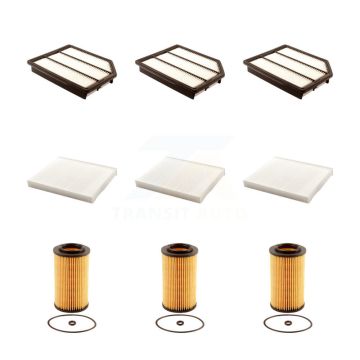 3x Air + 3x Cabin + 3x Engine Cartridge Oil Filter (9 Total) Kit For Hyundai Veracruz KFM-101915