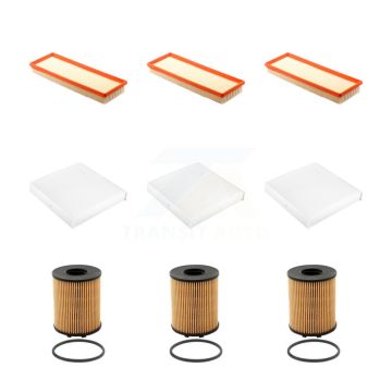 3x Air + 3x Cabin + 3x Engine Cartridge Oil Filter (9 Total) Kit For Fiat 500 KFM-101936