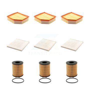 3x Air + 3x Cabin + 3x Engine Cartridge Oil Filter (9 Total) Kit For Dodge Dart 1.4L KFM-101937