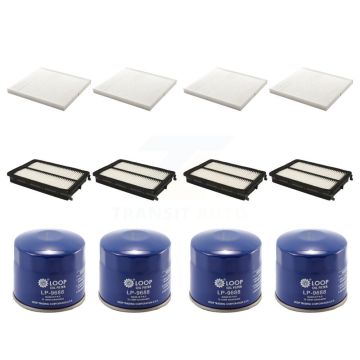 4x Air + 4x Cabin + 4x Engine Oil Filter (12 Total) Kit For 17-18 Hyundai Santa Fe Sport KFM-102078