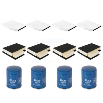 4x Air + 4x Cabin + 4x Engine Oil Filter (12 Total) Kit For Ford Transit-250 Transit-150 KFM-102386