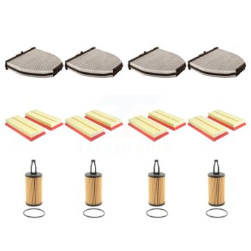 4x Air + 4x Cabin + 4x Engine Cartridge Oil Filter (12 Total) Kit For Mercedes-Benz E550 KFM-102456