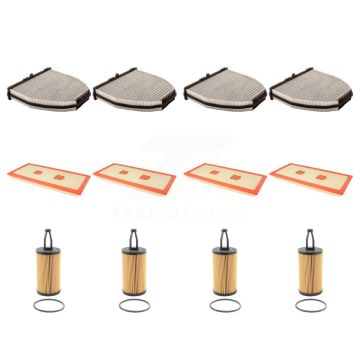 4x Air + 4x Cabin + 4x Engine Cartridge Oil Filter (12 Total) Kit For Mercedes-Benz C300 KFM-102457