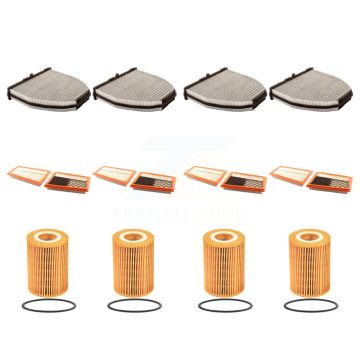 4x Air + 4x Cabin + 4x Engine Cartridge Oil Filter (12 Total) Kit For Mercedes-Benz E350 KFM-102458