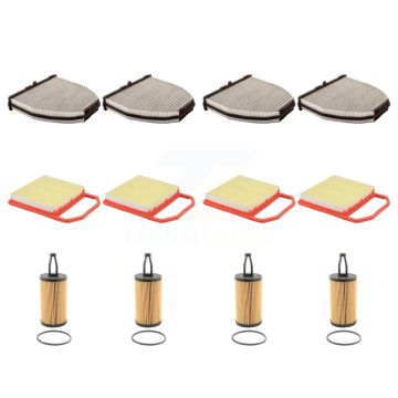 4x Air + 4x Cabin + 4x Engine Cartridge Oil Filter (12 Total) Kit For Mercedes-Benz E400 KFM-102462