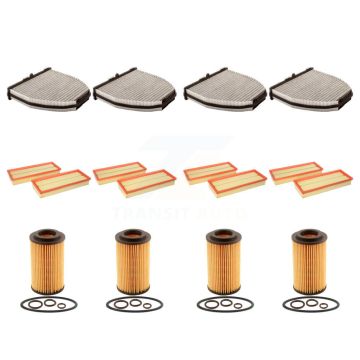 4x Air + 4x Cabin + 4x Engine Cartridge Oil Filter (12 Total) Kit For Mercedes-Benz C300 KFM-102502