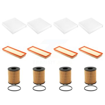 4x Air + 4x Cabin + 4x Engine Cartridge Oil Filter (12 Total) Kit For Fiat 500 KFM-102529