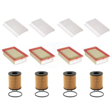 4x Air + 4x Cabin + 4x Engine Cartridge Oil Filter (12 Total) Kit For 2014-2020 Fiat 500L KFM-102531