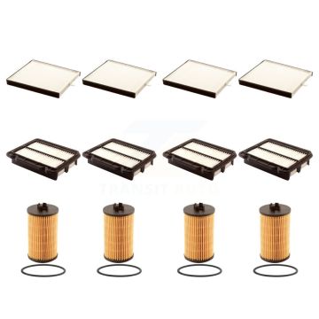 4x Air + 4x Cabin + 4x Engine Cartridge Oil Filter (12 Total) Kit For Chevrolet Aveo G3 KFM-102668