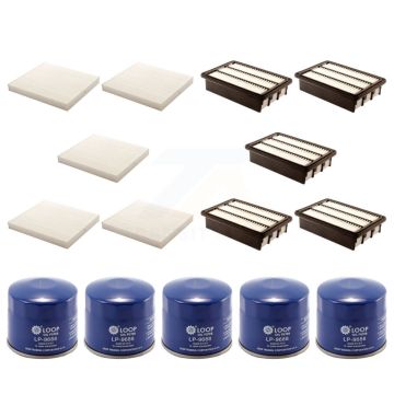 5x Air + 5x Cabin + 5x Engine Oil Filter (15 Total) Kit For 07-09 Hyundai Santa Fe 2.7L KFM-102803