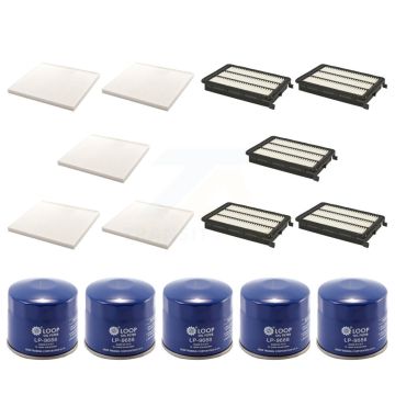 5x Air + 5x Cabin + 5x Engine Oil Filter (15 Total) Kit For Kia Sportage KFM-102847
