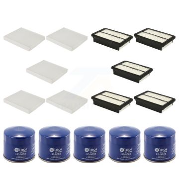 5x Air + 5x Cabin + 5x Engine Oil Filter (15 Total) Kit For Hyundai Kona Kia Soul KFM-103015