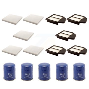 5x Air + 5x Cabin + 5x Engine Oil Filter (15 Total) Kit For Honda Accord Crosstour 2.4L KFM-103035
