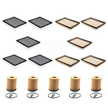 5x Air + 5x Cabin + 5x Engine Cartridge Oil Filter (15 Total) Kit For INFINITI Q50 2.0L KFM-103219