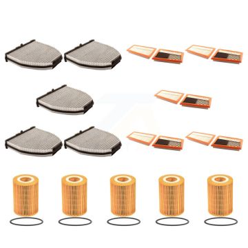 5x Air + 5x Cabin + 5x Engine Cartridge Oil Filter (15 Total) Kit For Mercedes-Benz E350 KFM-103305