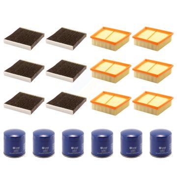 6x Air + 6x Cabin + 6x Engine Oil Filter (18 Total) Kit For Ford Fiesta KFM-103477