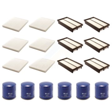 6x Air + 6x Cabin + 6x Engine Oil Filter (18 Total) Kit For 10-12 Mazda CX-7 2.3L 2.5L KFM-103486
