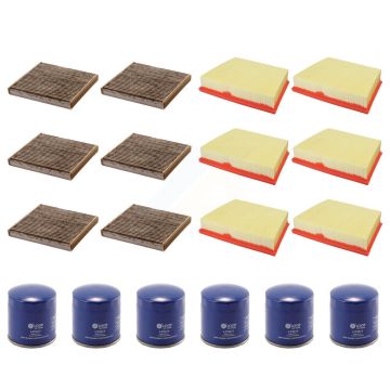 6x Air + 6x Cabin + 6x Engine Oil Filter (18 Total) Kit For 17 Jaguar XE To VIN HCP13248 KFM-103494