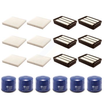 6x Air + 6x Cabin + 6x Engine Oil Filter (18 Total) Kit For Mitsubishi Lancer Outlander KFM-103575