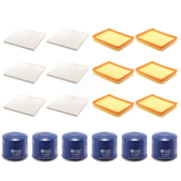 6x Air + 6x Cabin + 6x Engine Oil Filter (18 Total) Kit For 2007-2012 Kia Rondo KFM-103577